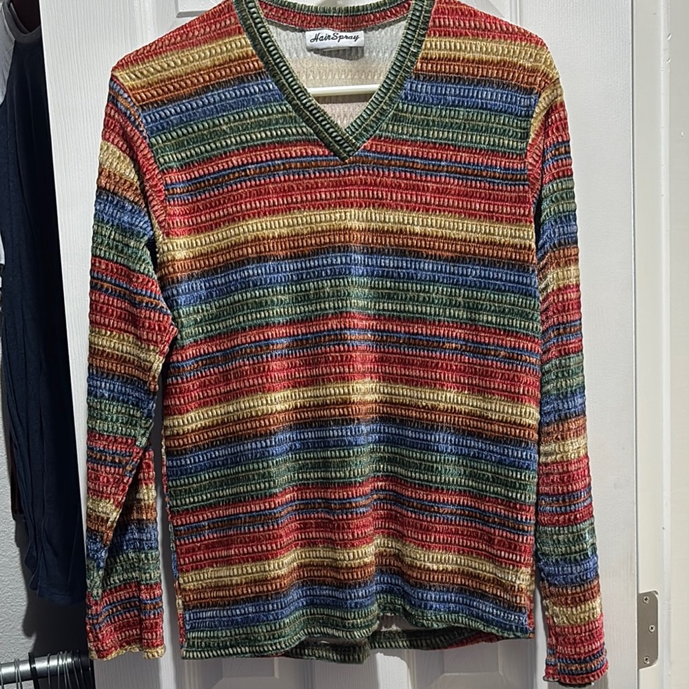 Hairspray Multicolor Striped V-Neck Top